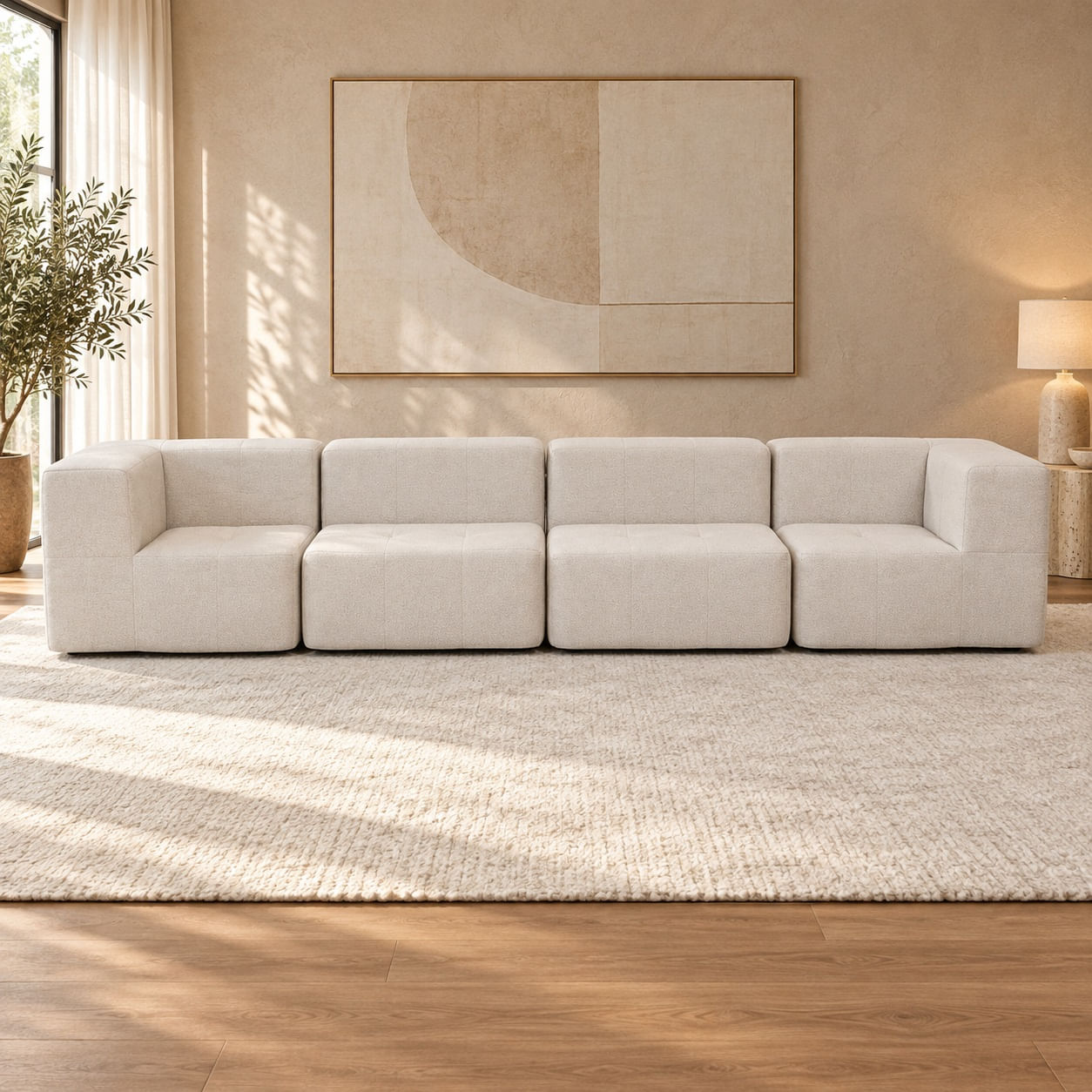 Sofá Modular Nara Komfort In Box 4 lugares em ambiente