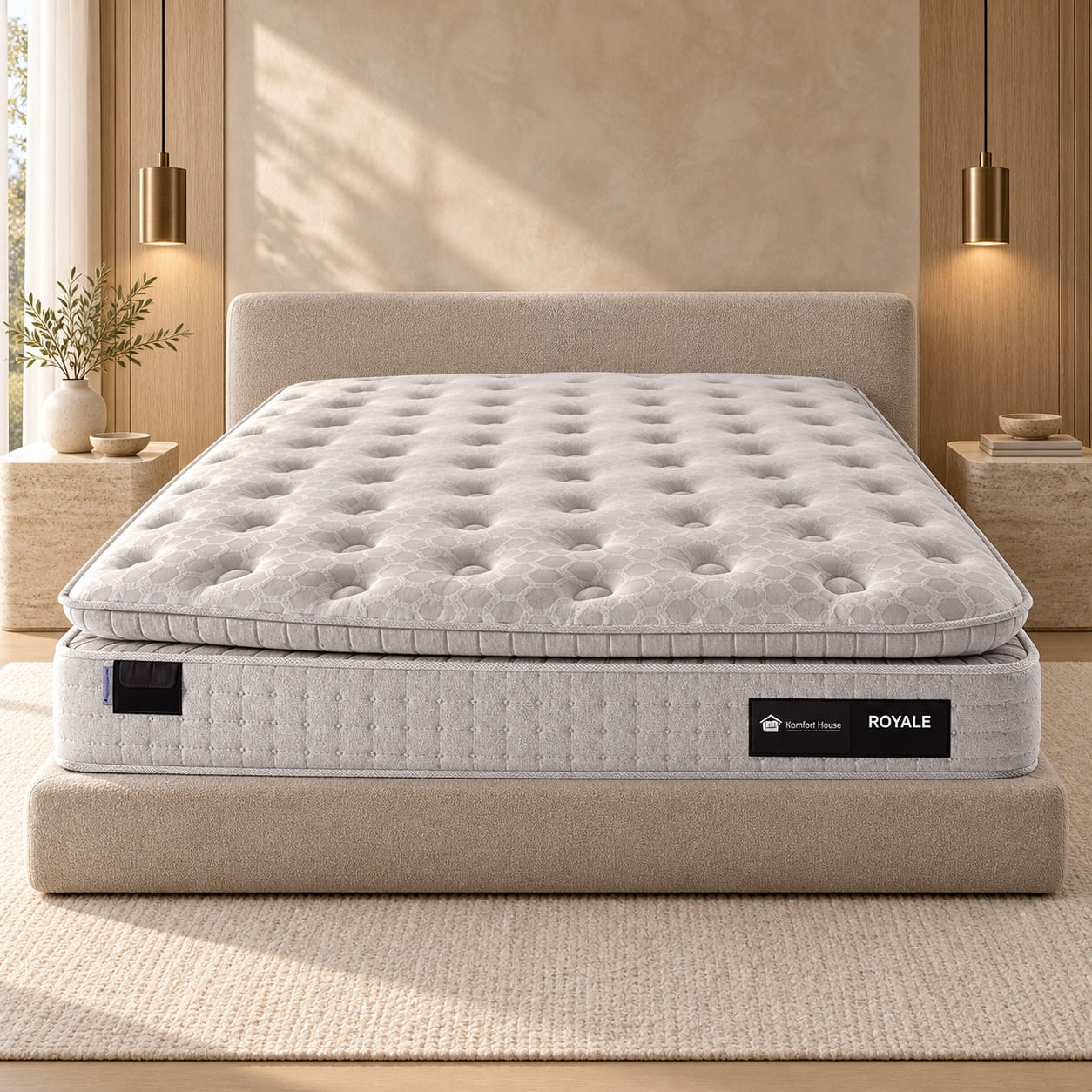 Colchão Royale 35cm Espuma HR Densidade 40 Firme 140kg por pessoa em ambiente