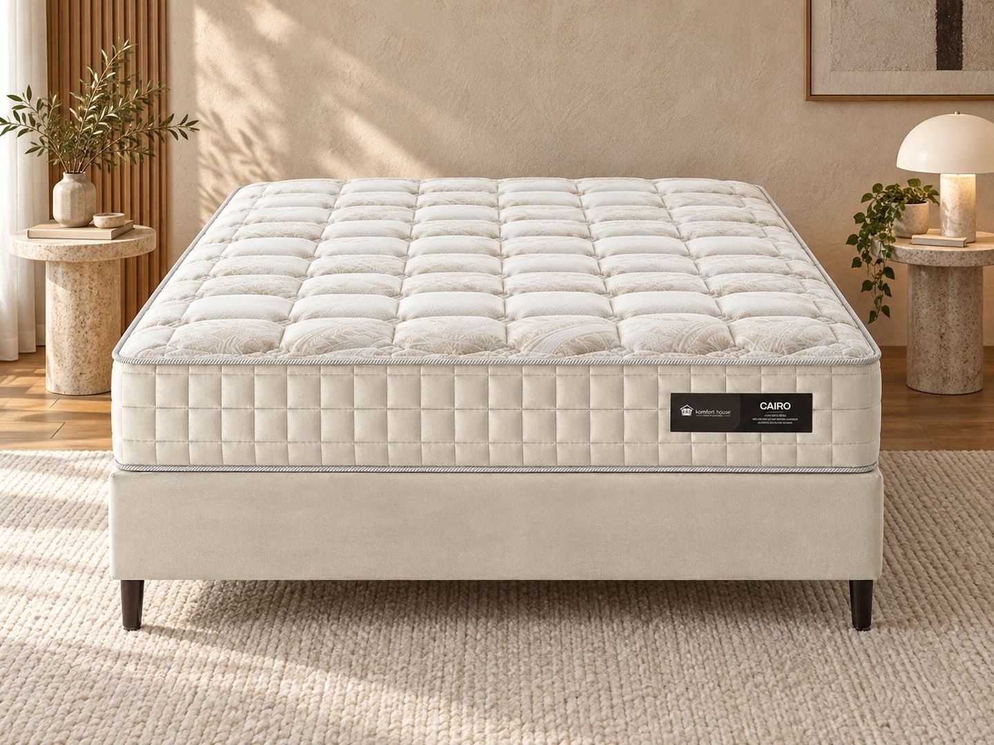 Conjunto Cairo com Box Molas Ensacadas Starcoil 150 28cm Altura D28  Suporte até 120kg/pessoa em ambiente