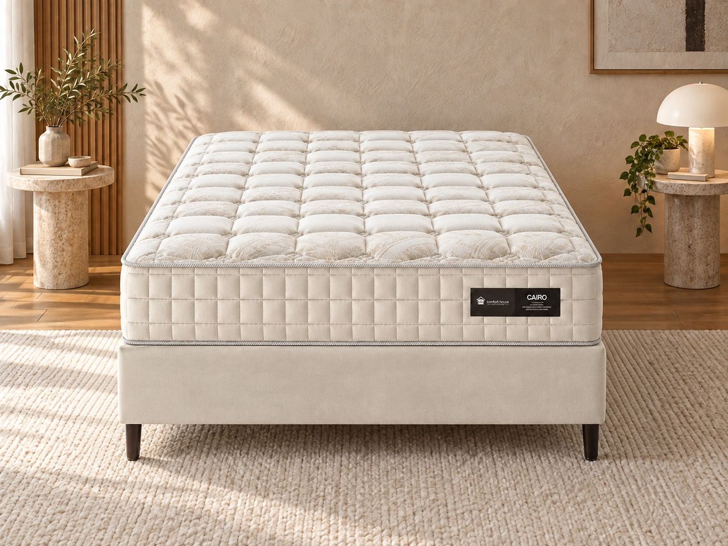 Conjunto Cairo com Box Molas Ensacadas Starcoil 150 28cm Altura D28  Suporte até 120kg/pessoa em ambiente
