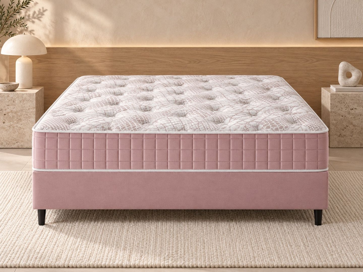 Conjunto Denver com Box com Molas Ensacadas Densidade D28 Altura de 30cm 120kg por pessoa em ambiente