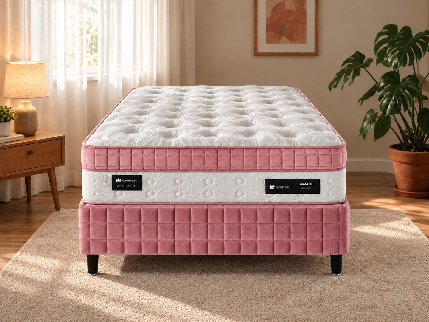 Conjunto Master Support com Box com Molas Ensacadas e Espuma HR D33 Médio Altura 36cm em ambiente
