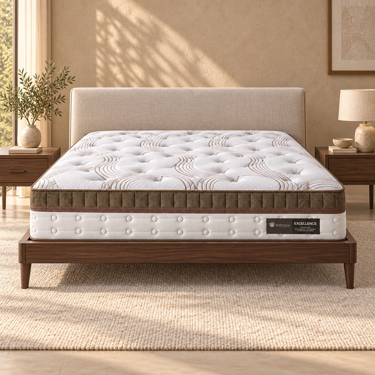 Colchão Excellence:Conforto Premium D29 Suporte de Peso até 120kg com molas ensacadas em ambiente