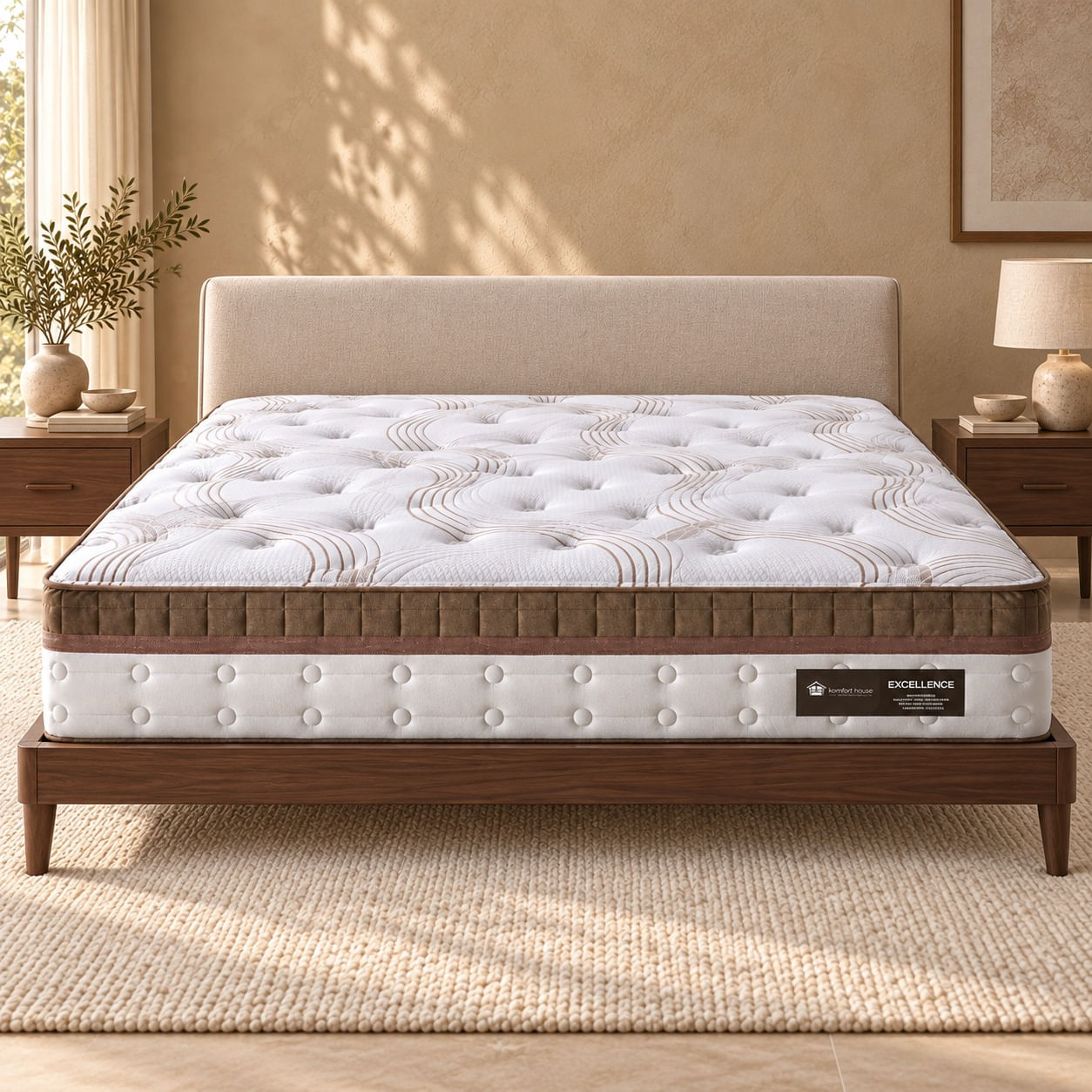 Colchão Excellence:Conforto Premium D29 Suporte de Peso até 120kg com molas ensacadas em ambiente