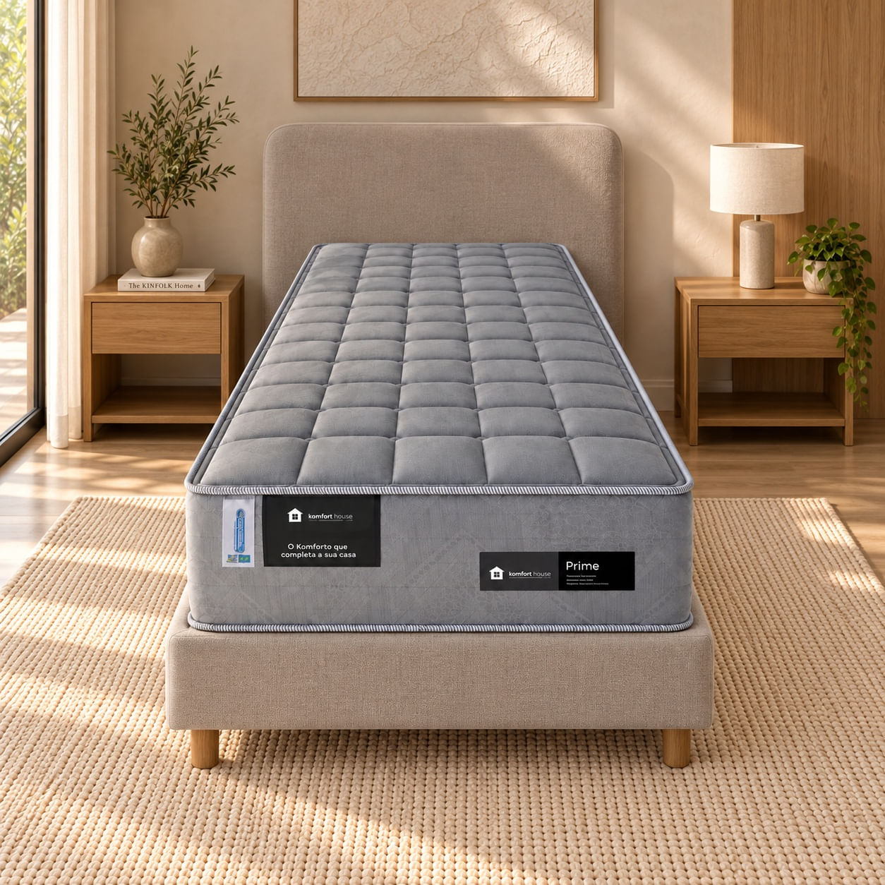 Colchão Prime Molas Ensacadas Starcoil 150 D28 100kg por pessoa em ambiente