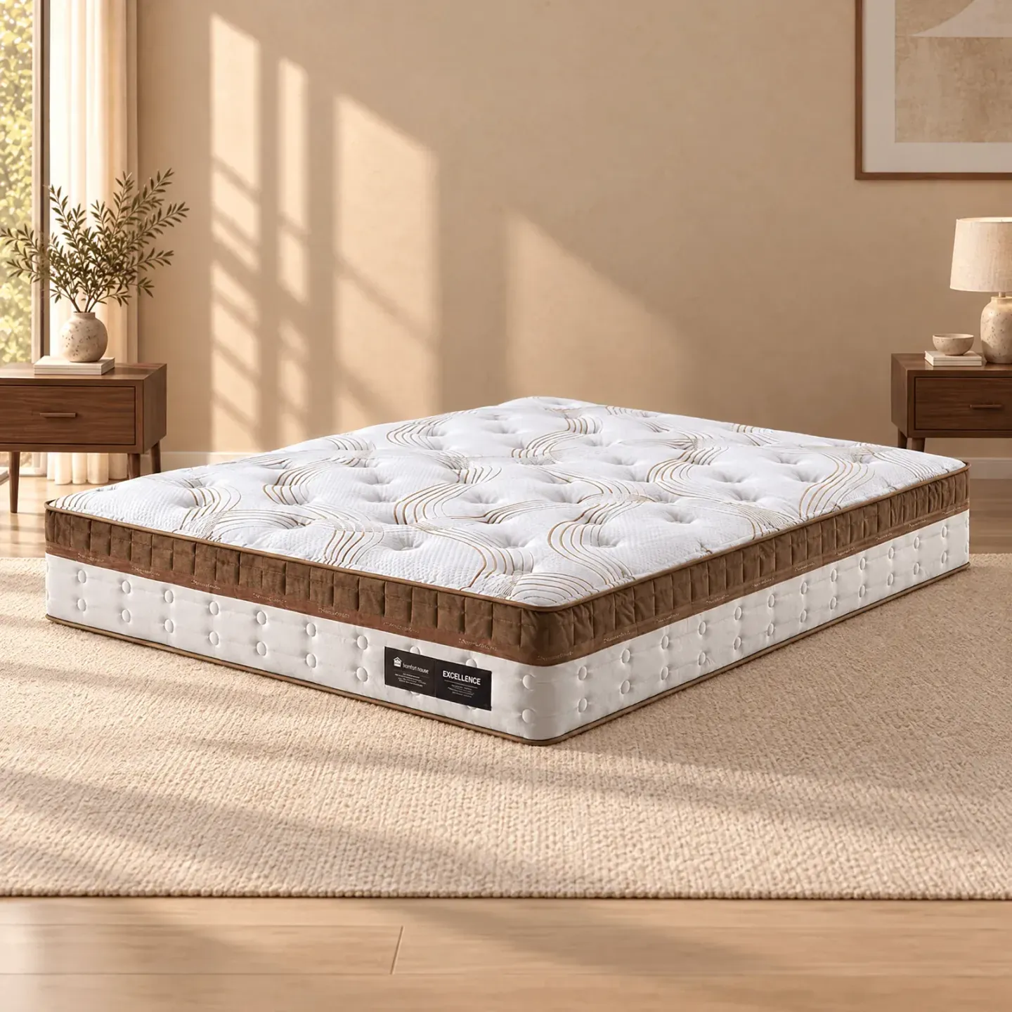 Colchão Excellence:Conforto Premium D29 Suporte de Peso até 120kg com molas ensacadas em ambiente